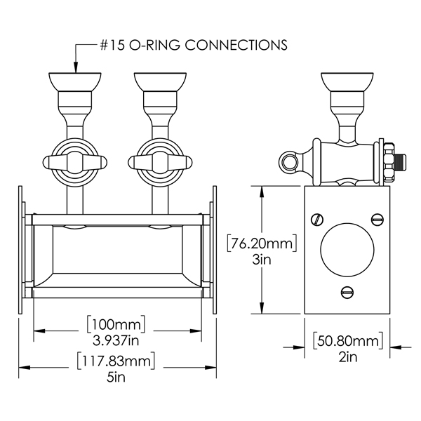 Ideal Vacuum  Laser Absorption Spectroscopy Glass Gas Cell, 10cm  Pathlength, #15 O-Ring Conn., Sapphire Windows